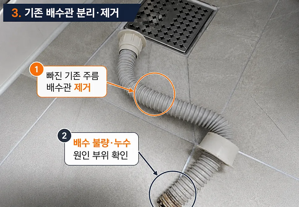 기존 배수관 분리 및 제거